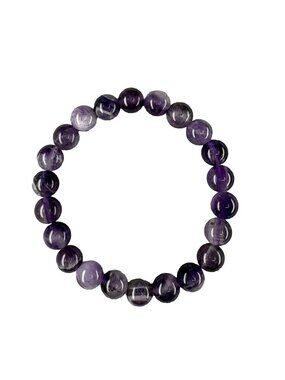 8mm Natural Purple Amethyst Bead Bracelet Genuine Crystal February Birthstone